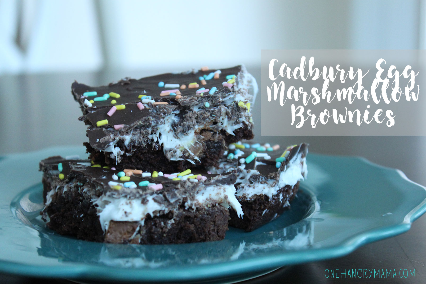 Cadbury Egg Marshmallow Brownies | One Hangry Mama