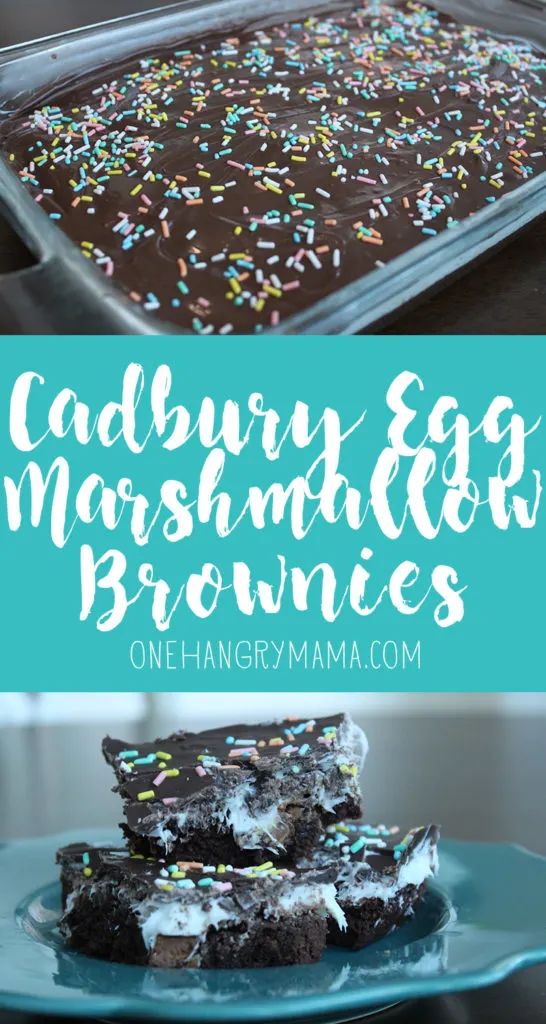 These Cadbury Mini Egg Brownies with marshmallow frosting are the perfect Easter treat! 