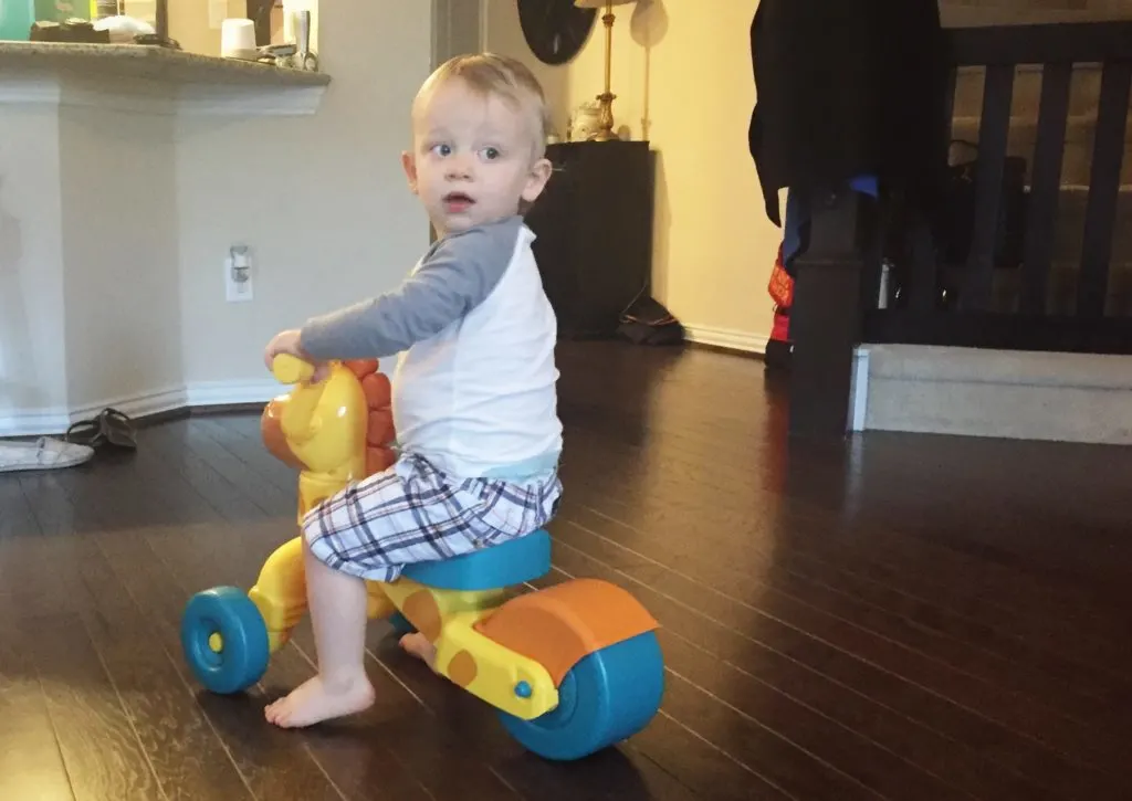 This Little Tikes Giraffe Ride-On bike is a fun gift for a 12-18 month old toddler.