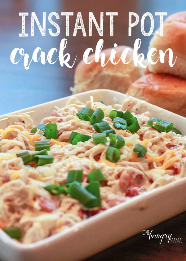 Creamy Bacon Ranch Instant Pot Crack Chicken is the ultimate family friendly recipe! It takes less than 45 minutes, beginning to end, all in one pot, and is a major family-pleaser. Even toddlers will love it!