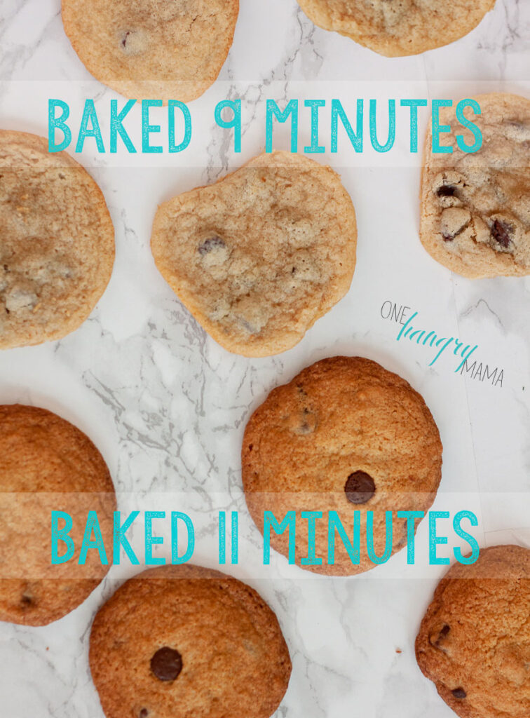 Just a couple short minutes in the oven can make a HUGE difference in making the perfect chocolate chip cookies.