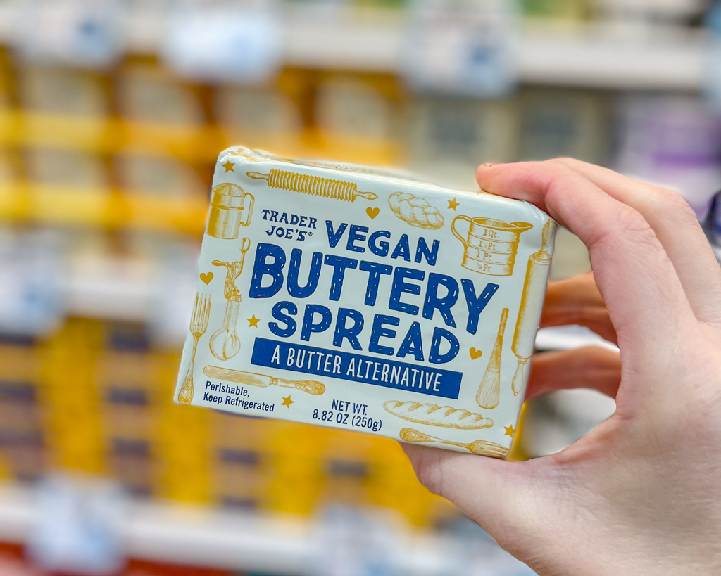 Trader Joe's vegan buttery spread – one of their many awesome dairy-free products!