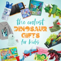 Collage of the best dinosaur toys for 3 and 4 year olds with text 